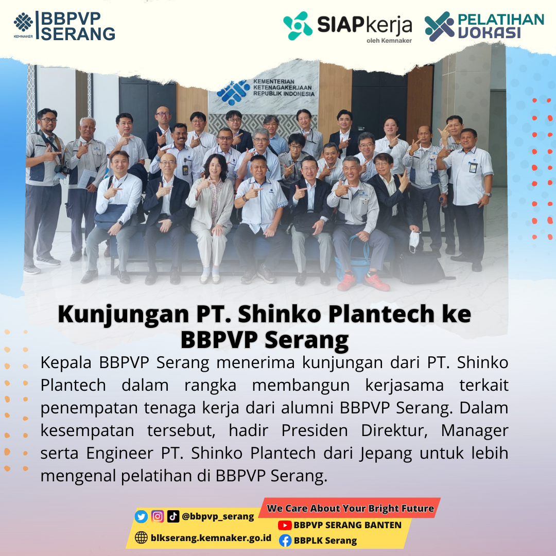 Kunjungan Kerja PT. Shinko Plantech Ke BBPVP Serang - Balai Besar ...